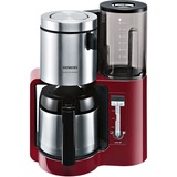 Siemens TC86504 macchina per caffè Macchina da caffè con filtro 1 L, Macchina fa filtro rosso/Nero, Macchina da caffè con filtro, 1 L, 1100 W, Nero, Rosso, Argento