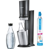 SodaStream Crystal 2.0 Argento, Titanio, Soda Nero/Titanio, Argento, Titanio, 0,6 L, 60 L, 160 mm, 260 mm, 550 mm
