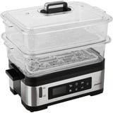 DG 2 pentola a vapore 2 cestello/i Libera installazione 1200 W Nero, Acciaio inossidabile, Vaporiera