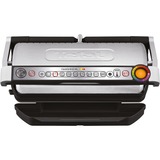 Tefal GC724D Griglia di contatto, Come contattare con grill acciaio inox satinato/Nero, Nero, Metallico, Da tavolo, Pulsanti, Piastra, 400 x 200 mm, Coperchio incernieriato