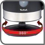 Tefal KO3308 bollitore elettrico 1,7 L 2400 W Nero accaio/Nero, 1,7 L, 2400 W, Nero, Indicatore del livello dell'acqua, Senza filo, Filtro