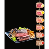 Tefal OptiGrill+ Griglie di contatto, Come contattare con grill argento/Nero, Argento, Rettangolare, Sensore, Griglia, 600 cm², 300 x 200 mm