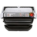 Tefal OptiGrill+ Griglie di contatto, Come contattare con grill argento/Nero, Argento, Rettangolare, Sensore, Griglia, 600 cm², 300 x 200 mm
