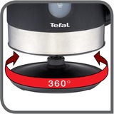 Tefal Snow KO3308 bollitore elettrico 1,7 L 2400 W Nero accaio/Nero, 1,7 L, 2400 W, Nero, Indicatore del livello dell'acqua, Senza filo, Filtro