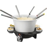 Unold 48645 fondue, gourmet & wok 1,5 L 8 persona(e), Fonduta argento/Nero, 8 persona(e), 1,5 L, Nero, Argento, Rotondo, Acciaio inox, Manopola