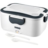 Unold 58850 scaldavivande elettrico 35 W 1,5 L Grigio, Bianco Adulto, Scatola per il pranzo bianco/grigio scuro, 1,5 L, Grigio, Bianco, Adulto, Rettangolare, Plastica, Acciaio inox, Acciaio inox