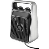 Unold 86106 stufetta elettrica Interno Nero, Argento 2000 W Riscaldatore ambiente elettrico con ventilatore, Termoventilatore argento/Nero, Riscaldatore ambiente elettrico con ventilatore, 1,45 m, CE, Interno, Pavimento, Tavolo, Nero, Argento