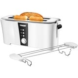 Unold Design Dual 4 fetta/e 1350 W Nero, Bianco, Tostapane bianco/Nero, 4 fetta/e, Nero, Bianco, Plastica, Acciaio inox, Pulsanti, Livello, Manopola, Bianco, 1350 W