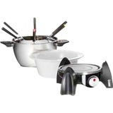 Unold UNO 48615 fondues, gourmets & woks, Fonduta accaio/Nero, 500 W, 230 V~, 50Hz, Nero, Acciaio inossidabile, Bianco