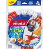 Vileda Turbo Refill 2in1 Fiocco, Tergipavimento bianco/Rosso, Testa del mocio, Rosso, Bianco, Microfibra, Poliammide, 1 pz, 160 g, 300 mm