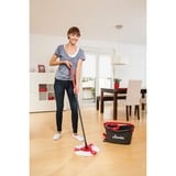 Vileda mop en steel Supermocio 3Action spazzolone Lana Rosso, Bianco Nero/Rosso, Laminato, Piastrelle, Legno, Lana, Rosso, Bianco