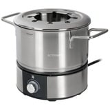WMF Lono 04.1513.0011 fondue, gourmet & wok 1,5 L 8 persona(e), Fonduta accaio/Nero, 8 persona(e), 1,5 L, Nero, Cromo, Rotondo, Pronto, 1400 W