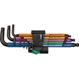 Wera 950 Spkl9 Hex-plus Hex Key Set Set di chiavi esagonali a L Metrico/imperiale 9 pezzo(i), Cacciavite Set di chiavi esagonali a L, Metrico/imperiale, 9 pezzo(i), Acciaio inossidabile, Cromatura, CE, GS, DVE