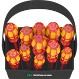 Wera Kraftform 2go 100 punta per cacciavite 11 pezzo(i) rosso/Giallo, 11 pezzo(i), Phillips, Viti a croce, Torcia, PH 1,PH 2, PZ 1,PZ 2, T10,T15,T20, 50 x 120 mm