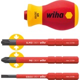 Wiha Cacciavite con set portapunte SoftFinish electric slimVario, 4 pezzi rosso/Giallo