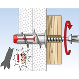 fischer DUOBLADE 40 pezzo(i) Kit di viti e tasselli a muro 4,4 cm grigio chiaro/Rosso, Kit di viti e tasselli a muro, Cemento, Plastica, Grigio, Viti a croce, PZ2