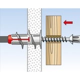 fischer DUOBLADE S 20 pezzo(i) Tassello di espansione grigio chiaro/Rosso, Tassello di espansione, Cemento, Grigio, 4,4 cm, 5 cm, 20 pezzo(i)