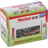 fischer Dübel DUOPOWER 5x25 S LD, Tassello grigio chiaro/Rosso