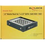 DeLOCK 47228 parte del case del computer Universale Gabbia HDD, Inquadramento Nero, Universale, Gabbia HDD, Metallo, Nero, 2.5"