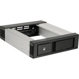 ICY BOX IB-158SK-B 13,3 cm (5.25") Pannello portante Nero, Inquadramento Nero, 13,3 cm (5.25"), Pannello portante, 3.5", SATA, SATA II, SATA III, Nero, Alluminio