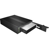 ICY BOX IB-176SSK-B 13,3 cm (5.25") Vassoio per unità di memorizzazione Nero Nero, 13,3 cm (5.25"), Vassoio per unità di memorizzazione, 3.5", SATA, SATA II, SATA III, Serial Attached SCSI (SAS), Nero, Alluminio