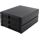 ICY BOX IB-563SSK 2x 5,25" Vassoio per unità di memorizzazione Nero, Telaio di montaggio Nero, 2x 5,25", Vassoio per unità di memorizzazione, 2.5", SATA, SATA II, SATA III, Nero, Alluminio