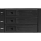 ICY BOX IB-563SSK 2x 5,25" Vassoio per unità di memorizzazione Nero, Telaio di montaggio Nero, 2x 5,25", Vassoio per unità di memorizzazione, 2.5", SATA, SATA II, SATA III, Nero, Alluminio