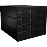 ICY BOX IB-564SSK 3x 5,25" Vassoio per unità di memorizzazione Nero Nero, 3x 5,25", Vassoio per unità di memorizzazione, 2.5", SATA, SATA II, SATA III, Serial Attached SCSI (SAS), Nero, Alluminio