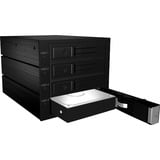 ICY BOX IB-564SSK 3x 5,25" Vassoio per unità di memorizzazione Nero Nero, 3x 5,25", Vassoio per unità di memorizzazione, 2.5", SATA, SATA II, SATA III, Serial Attached SCSI (SAS), Nero, Alluminio