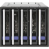 Icy Dock MB155SP-B pannello drive bay Nero, Inquadramento Nero/Argento, Nero, 1 ventola(e), 6 Gbit/s, 146,4 mm, 200,4 mm, 125 mm