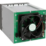 Icy Dock MB155SP-B pannello drive bay Nero, Inquadramento Nero/Argento, Nero, 1 ventola(e), 6 Gbit/s, 146,4 mm, 200,4 mm, 125 mm