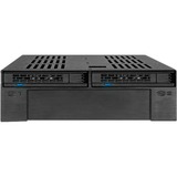 Icy Dock MB322SP-B pannello drive bay Nero, Telaio di montaggio Nero, Nero, Metallo, Plastica, 7,9.5 mm, 6 Gbit/s, HDD, SSD, 41,3 mm