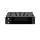 Icy Dock MB522SP-B docking station per unità di archiviazione Nero Nero, HDD, SSD, SATA, 2.5,3.5", 6 Gbit/s, Nero, Dati, Potenza