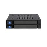 Icy Dock MB522SP-B docking station per unità di archiviazione Nero, Inquadramento Nero, HDD, SSD, SATA, 2.5,3.5", 6 Gbit/s, Nero, Dati, Potenza