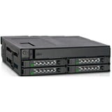 Icy Dock MB604SPO-B pannello drive bay Nero, Inquadramento Nero, Nero, Metallo, 9.5,12.7 mm, 1 ventola(e), 4 cm, 12 Gbit/s
