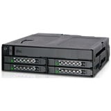 Icy Dock MB604SPO-B pannello drive bay Nero, Inquadramento Nero, Nero, Metallo, 9.5,12.7 mm, 1 ventola(e), 4 cm, 12 Gbit/s