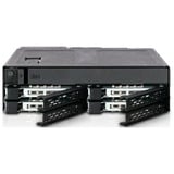 Icy Dock MB604SPO-B pannello drive bay Nero, Inquadramento Nero, Nero, Metallo, 9.5,12.7 mm, 1 ventola(e), 4 cm, 12 Gbit/s