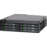 Icy Dock MB606SPO-B pannello drive bay Nero, Inquadramento Nero, Nero, Metallo, 1 ventola(e), 4 cm, 12 Gbit/s, CE, REACH