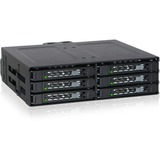 Icy Dock MB608SP-B pannello drive bay Nero Nero, Nero, Metallo, 5,9.5 mm, 1 ventola(e), 4 cm, HDD, Potenza