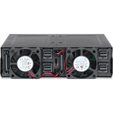 Icy Dock MB699VP-B pannello drive bay Nero, Copri forno Nero, Nero, Metallo, 15 mm, 2 ventola(e), 4 cm, 32 Gbit/s