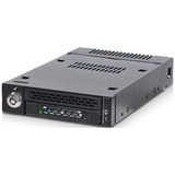 Icy Dock MB833M2K-B contenitore di unità di archiviazione Box esterno SSD Nero M.2 Nero, Box esterno SSD, M.2, SAS, 32 Gbit/s, Nero