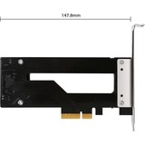 Icy Dock MB840M2P-B scheda di interfaccia e adattatore Interno M.2 Nero/Argento, PCIe, M.2, PCIe 3.0, Nero, Argento, Passivo, 32 Gbit/s