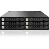 Icy Dock MB996SK-6SB pannello drive bay Nero, Inquadramento Nero, Nero, Metallo, 9.5 mm, 1 ventola(e), 4 cm, 12 Gbit/s