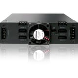 Icy Dock MB996SK-6SB pannello drive bay Nero, Inquadramento Nero, Nero, Metallo, 9.5 mm, 1 ventola(e), 4 cm, 12 Gbit/s