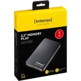 Intenso 2.5" Memory Play USB 3.0 1TB disco rigido esterno 1000 GB Nero Nero, 1000 GB, 2.5", 3.2 Gen 1 (3.1 Gen 1), 5400 Giri/min, Nero
