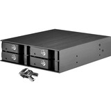 SilverStone FS204 array di dischi Nero Nero, SATA, Seriale ATA II, Serial ATA III, 2.5", 670 g, Nero