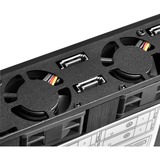 SilverStone FS204 array di dischi Nero Nero, SATA, Seriale ATA II, Serial ATA III, 2.5", 670 g, Nero