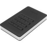 Verbatim Disco rigido portatile Store n Go® Secure con tastierino di accesso da 2TB Nero/Argento, 2000 GB, 3.2 Gen 1 (3.1 Gen 1), Nero, Argento