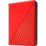 WD My Passport disco rigido esterno 4000 GB Rosso, Hard-disk rosso, 4000 GB, 3.2 Gen 1 (3.1 Gen 1), Rosso