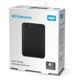 WD WD Elements Portable disco rigido esterno 4000 GB Nero, Hard-disk Nero, 4000 GB, 2.5", 3.2 Gen 1 (3.1 Gen 1), Nero